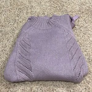 NEW Embossed Pink Sweater with Wrist Ribbon Ties